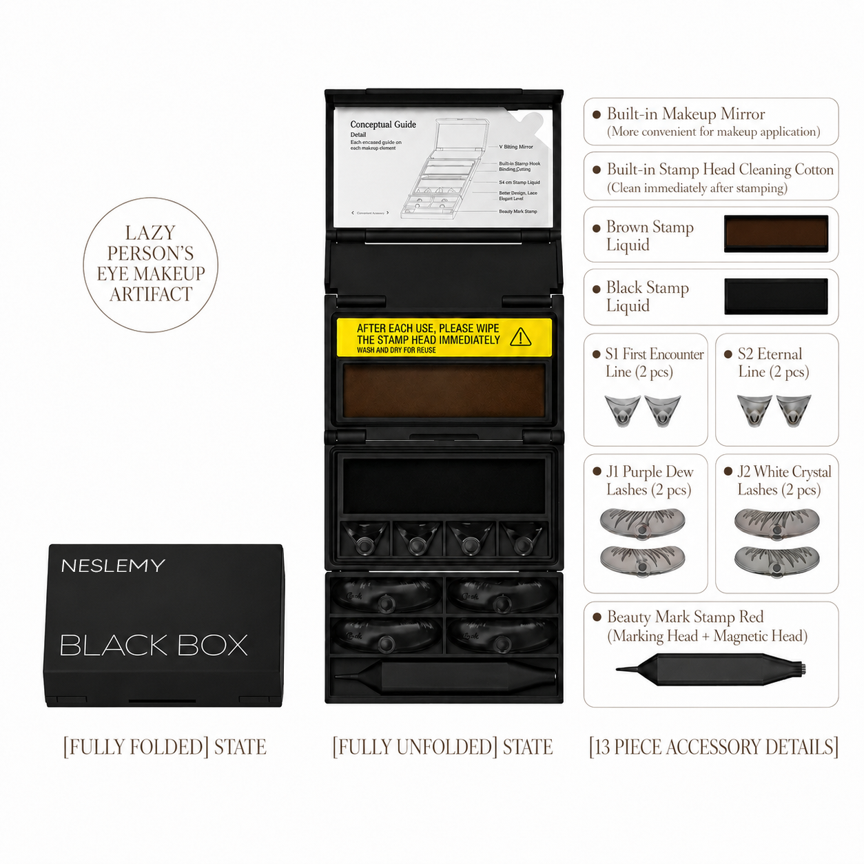 VEILNA Lash & Liner Stamp Kit 3-in-1 Lower Lash & Eyeliner Stamp Kit