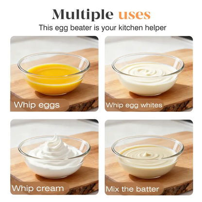 Easy Press Rotary Whisk – Stainless Steel Egg Beater for Everyday Cooking