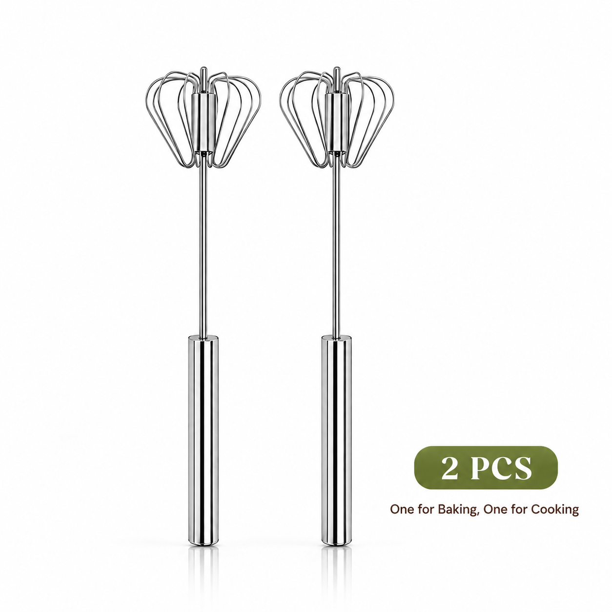 Easy Press Rotary Whisk – Stainless Steel Egg Beater for Everyday Cooking