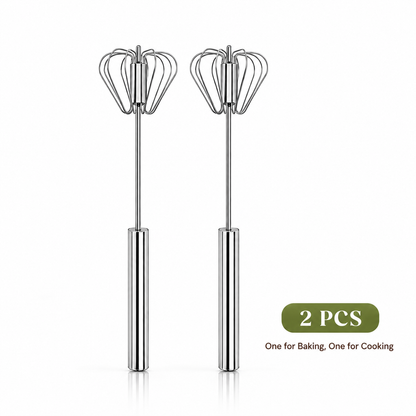 Easy Press Rotary Whisk – Stainless Steel Egg Beater for Everyday Cooking