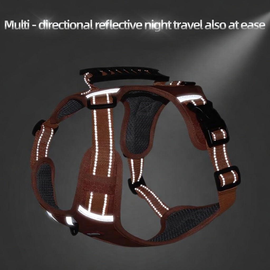 Reflective No-Pull Dog Harness – Adjustable, Breathable, Heavy-Duty Chest Strap for Small Medium Large Dogs