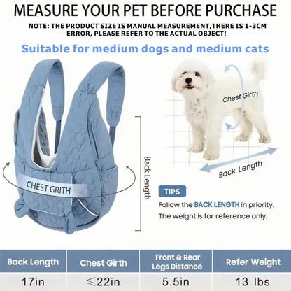 Adjustable front-facing pet travel backpack with removable bottom safety device, suitable for cats, dogs, and rabbits. Ideal for travel, camping, and hiking