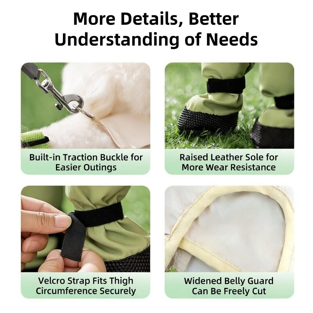 🌟 Ultimate 4-Leg Protective Dog Outfit - Waterproof, Dust-Proof & Stylish for Rainy Season! 🌟