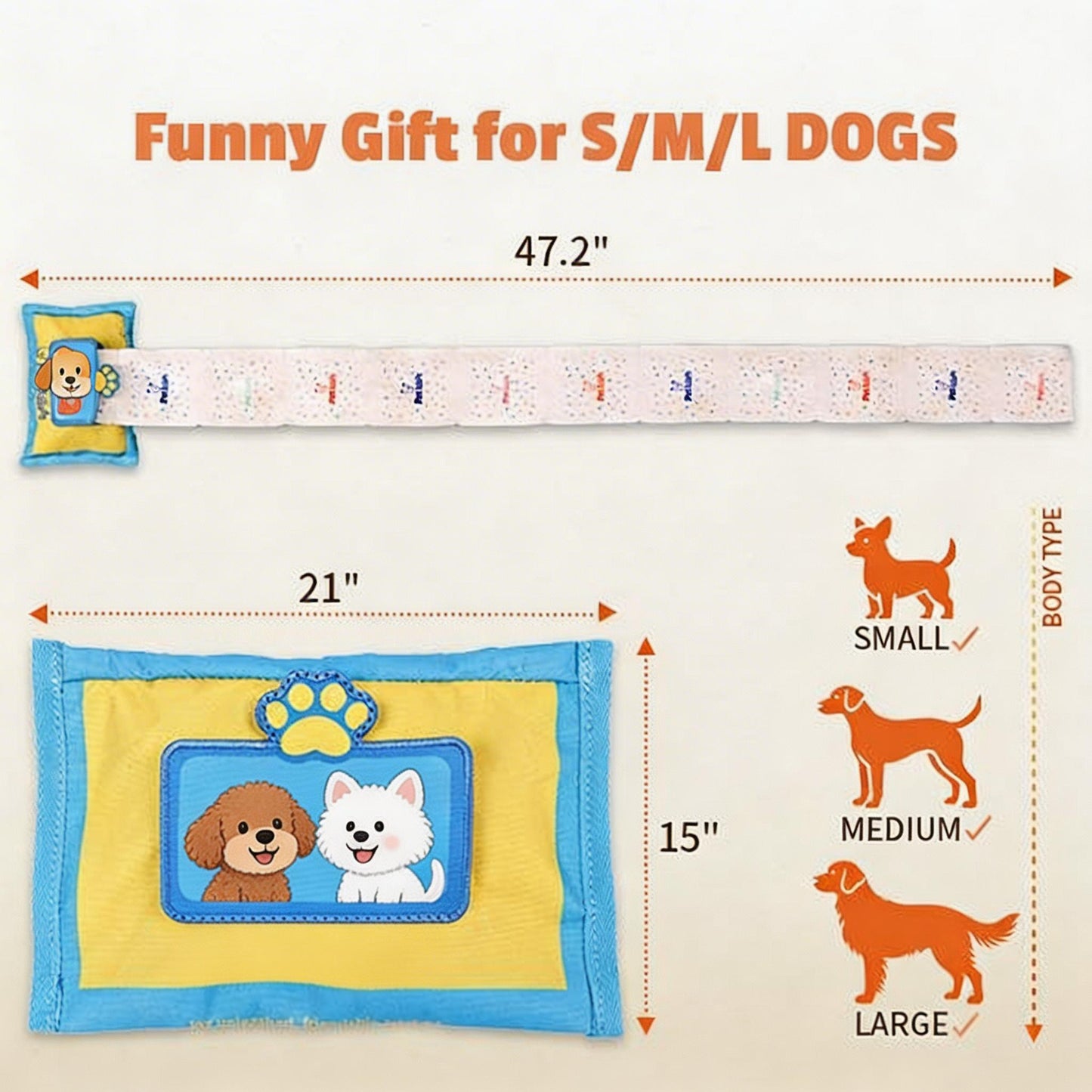 Wet-Wipe Style Treat Pockets Dog Toy Durable No-Stuffing Double Squeakers Extra-Long Tug Design