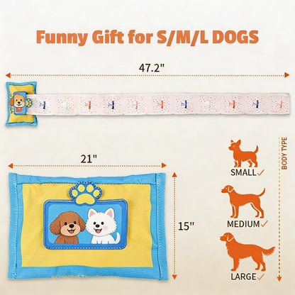 Wet-Wipe Style Treat Pockets Dog Toy Durable No-Stuffing Double Squeakers Extra-Long Tug Design