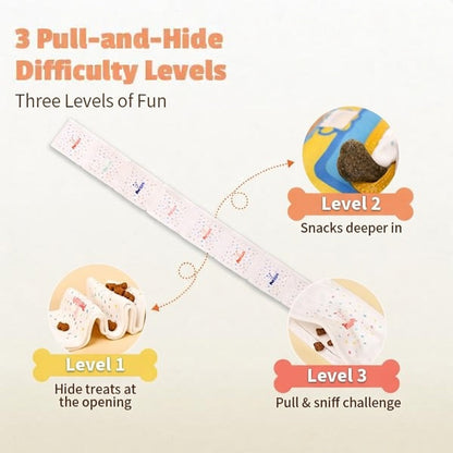 Wet-Wipe Style Treat Pockets Dog Toy Durable No-Stuffing Double Squeakers Extra-Long Tug Design